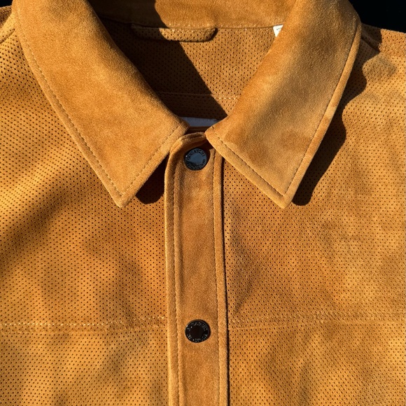 BUGATCHI SuaveLeather ButtonUp Shirt size L, Tan,100%Genuine, Italian-design,NWT - Picture 6 of 16